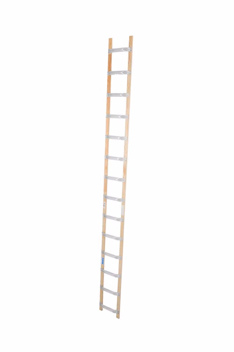 STABILO Scala da tetto in alluminio e legno, 1x14 pioli, 804235