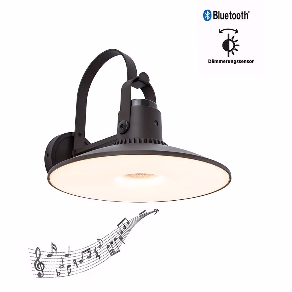 Applique LED Bluetooth per esterni Darli con altoparlante IP44