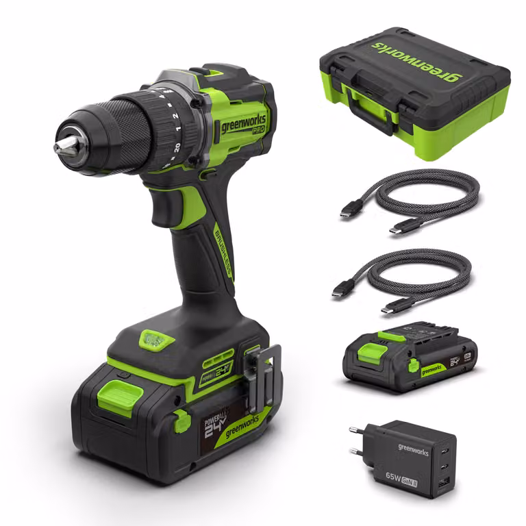 Greenworks POWERALL 24V PRO Trapano a percussione 60Nm - 2 Batterie