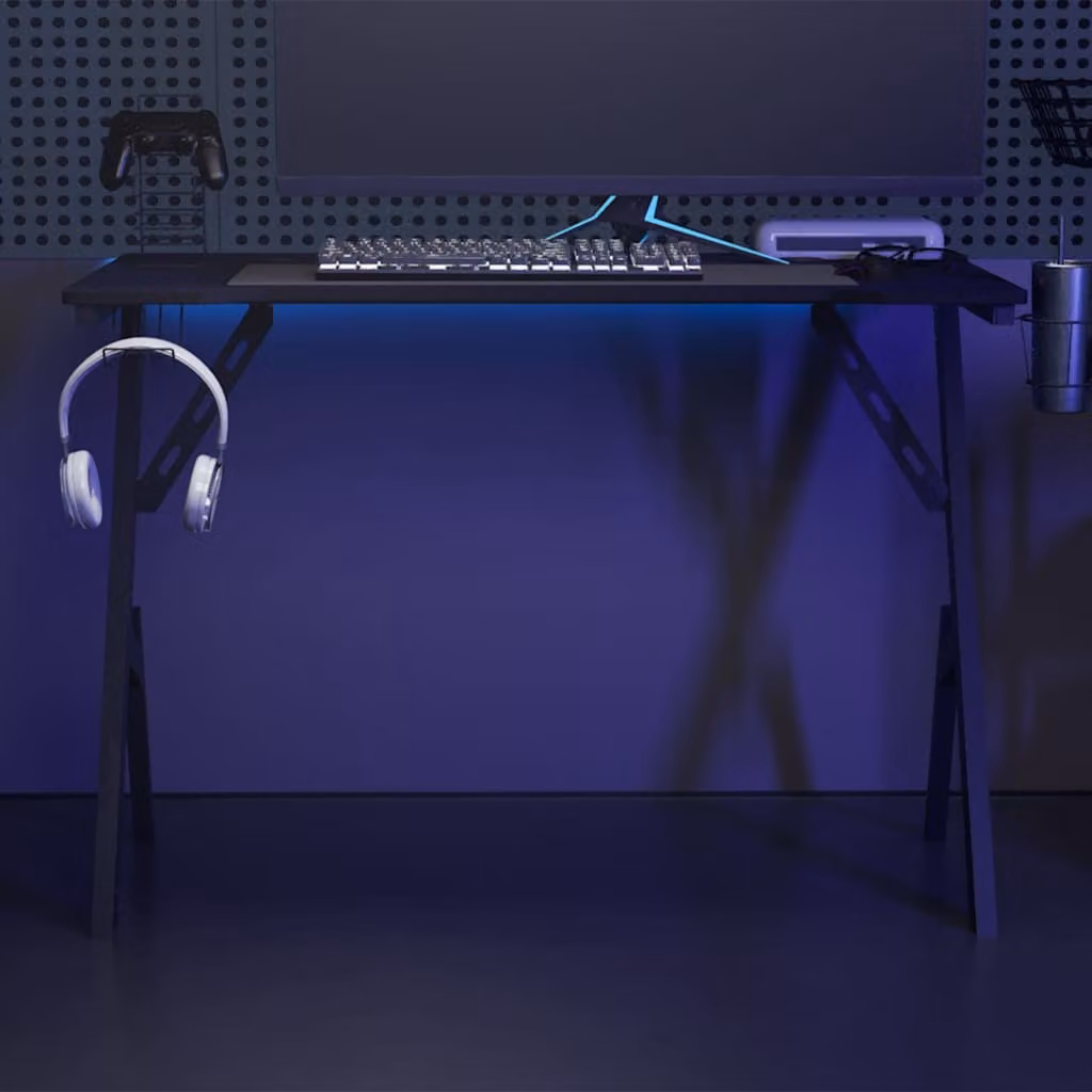 Scrivania da Gaming vidaXL Nera con Gambe a Y L/P/H: 110 x 60 x 75 cm