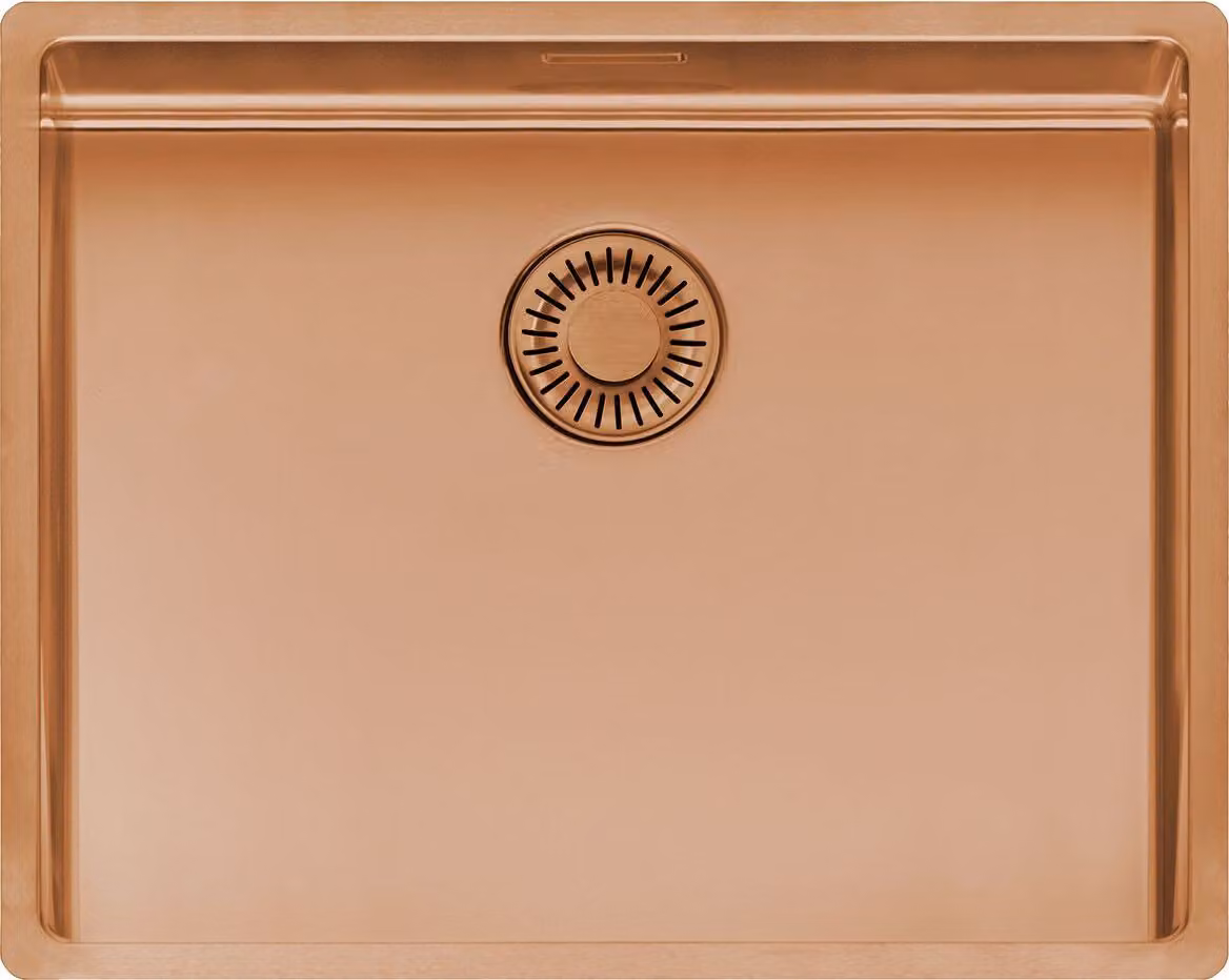 REGINOX R38758 Lavello NEW YORK 50X40 Comfort Copper II per mobili da cucina con larghezza minima di 60 cm / A filo piano / Incasso a filo piano / Montaggio sotto piano