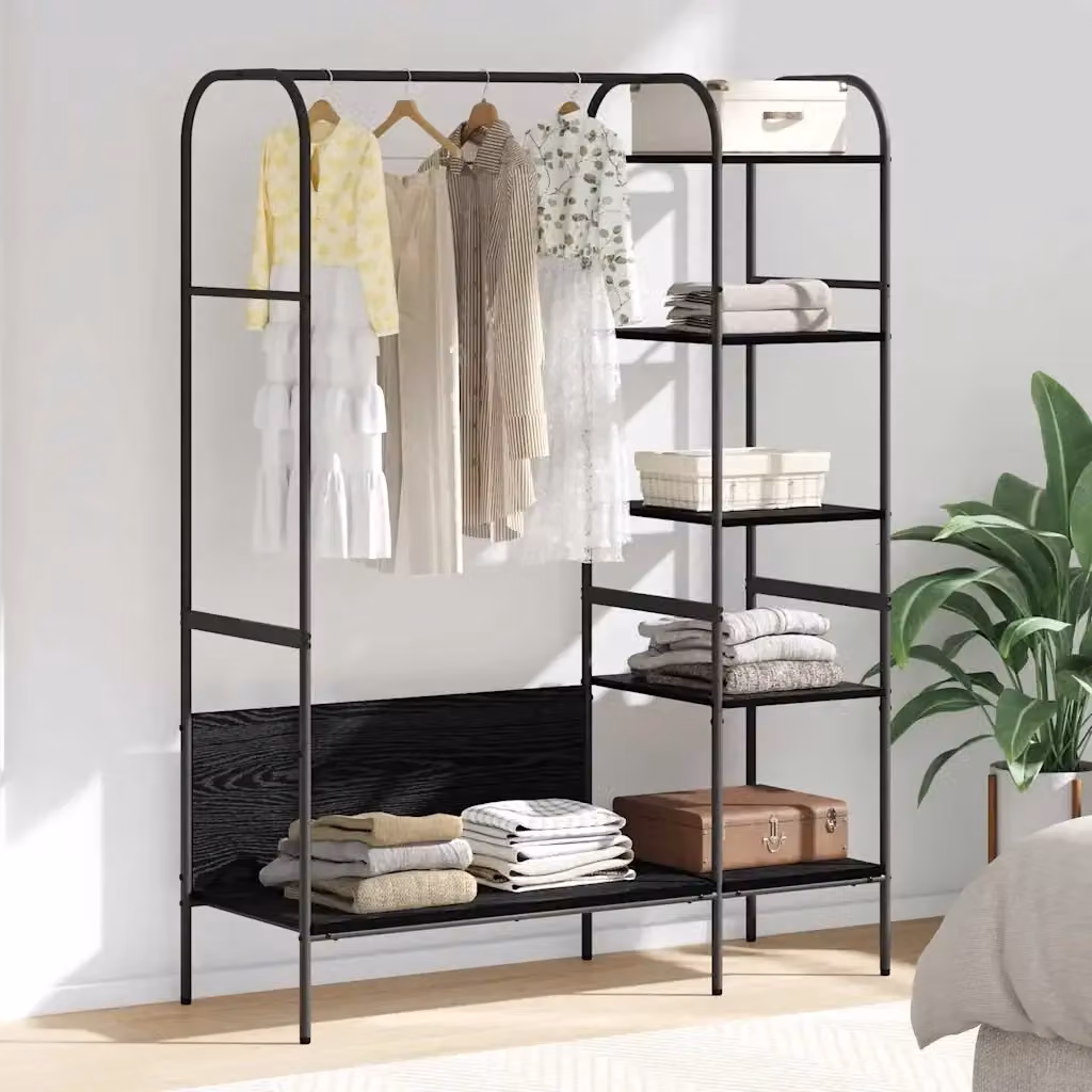 Stendibiancheria DESIGN IN Nero in Legno e Metallo L/P/H: 120 x 44 x 160 cm – 2
