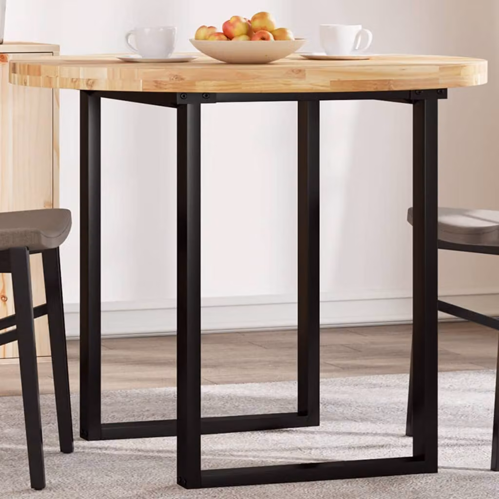 Piano Tavolo Rotondo in Legno Massello di Acacia Marrone vidaXL Ø90 x 4 cm
