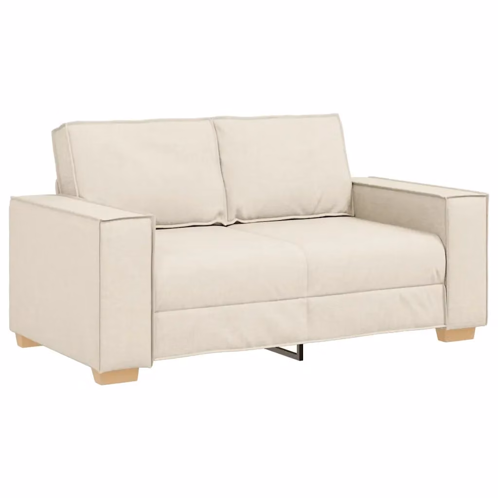 Divano a 2 posti moderno vidaXL in tessuto beige con struttura mista L: 160 cm, P: 78 cm, H: 84 cm – 2