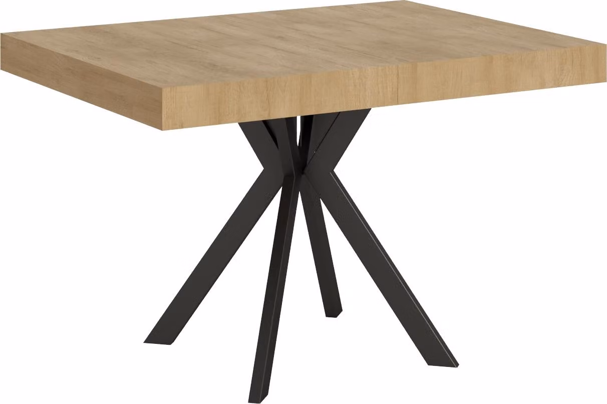 ITYHOME - Tavolo allungabile 120/224x90 cm Dolcezza quercia natura gambe antracite