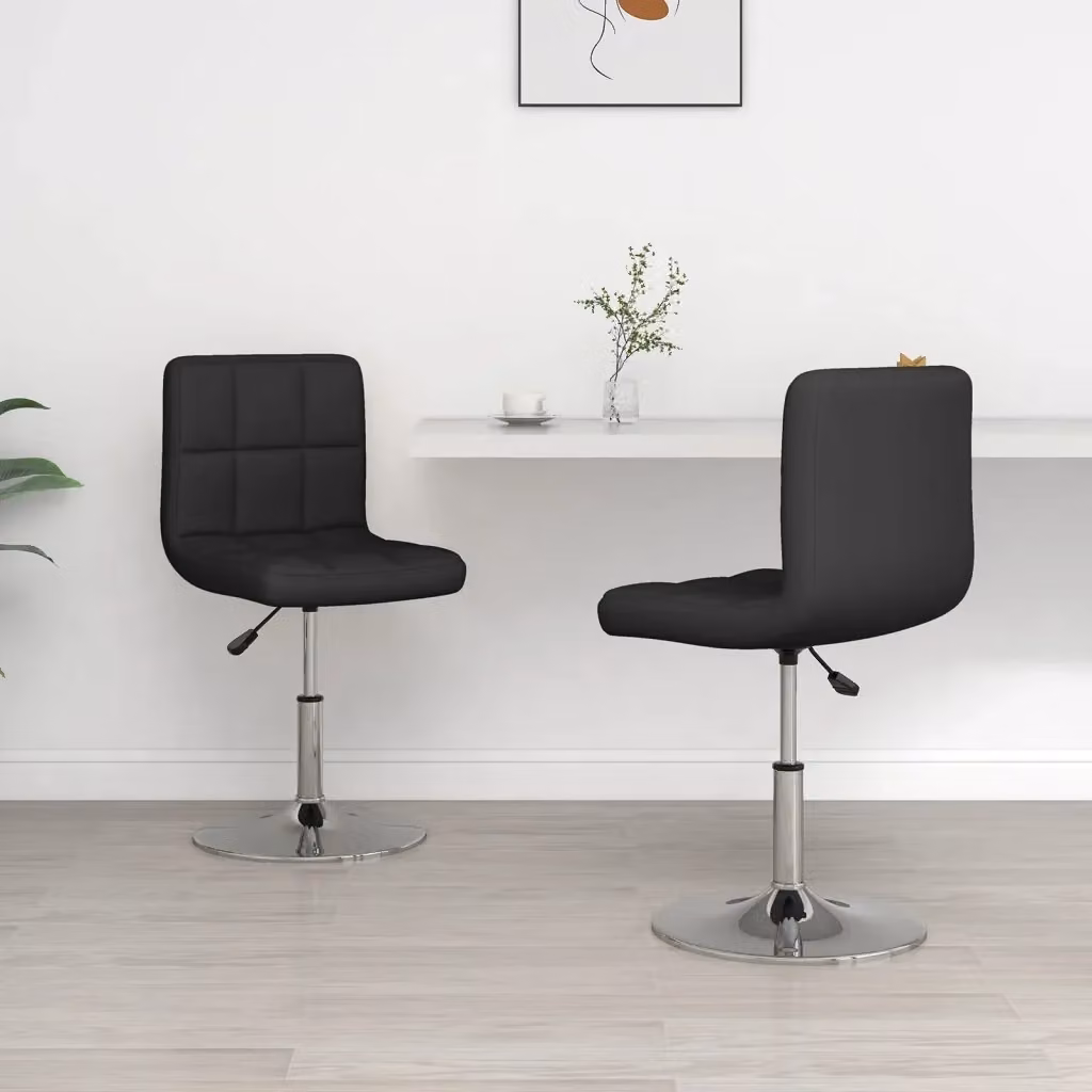 Set di 2 sedie da ufficio e cucina DESIGN IN nere in similpelle con seduta girevole a 360 gradi e altezza regolabile – 2