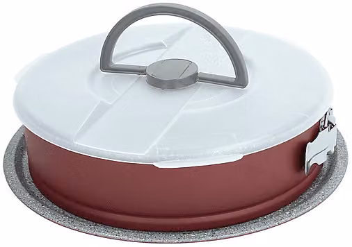 Tortiera apribile Tognana Sweet Cherry in acciaio al carbonio con rivestimento antiaderente e coperchio per take away, colore rosso, Ø 26 cm