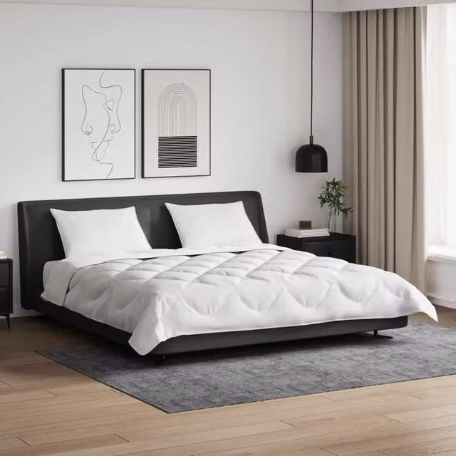Set Piumone e Cuscini vidaXL Bianco in Microfibra e Bamboo per Inverno