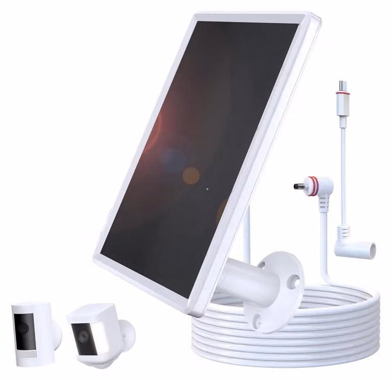 Pannello solare da 6W per telecamere, grado di protezione IP66, 5V, cavo da 3 metri, connettore USB-C/DC