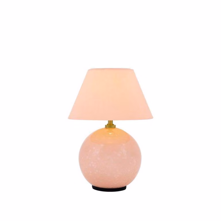 Globen Lighting Lampada da tavolo IRIS, dimmerabile, Violetto / Fucsia / Rosa, Soggiorno / Sala da pranzo, Tessuto / Stoffa / Seta, Vintage, Lampada da tavolo