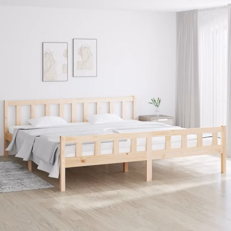The Living Store Letto in legno massiccio 160x200 cm