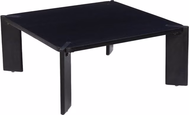 Tavolino esotico quadrato Sweeek in legno di mango o acacia nero L: 80 cm, P: 80 cm, H: 36 cm