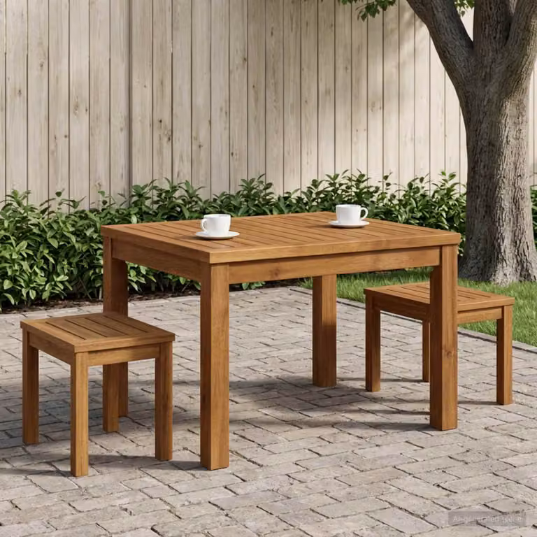 vidaXL Tavolino da salotto rettangolare in legno di acacia marrone L: 49 cm, P: 60,5 cm, H: 36 cm