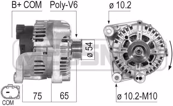 ERA 210499A Alternatore LiMa 150 A 14 V per BMW Serie 3 Station Wagon (E91), Serie 3 Berlina (E90), Serie 1 Hatchback (E87), Serie 5 Berlina (E60), Serie 5 Station Wagon (E61), Serie 7