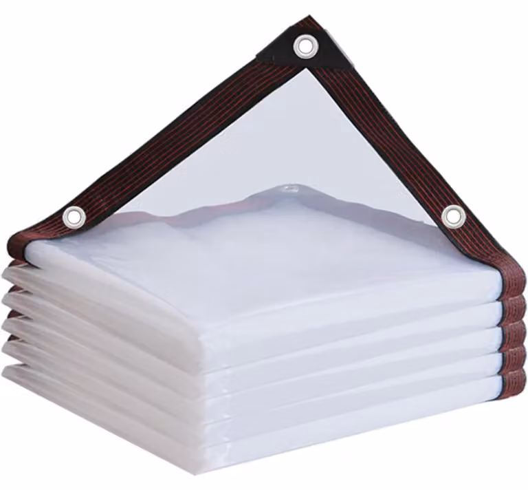 Elzusha - Telo trasparente con bordo nero, 3x4 metri, in HDPE, impermeabile