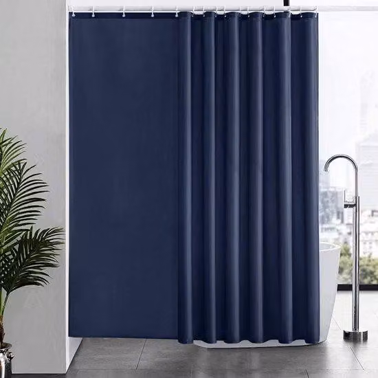 Tenda da doccia in poliestere blu navy 240x200 cm, lavabile, antimuffa, per cabine doccia o bagni.