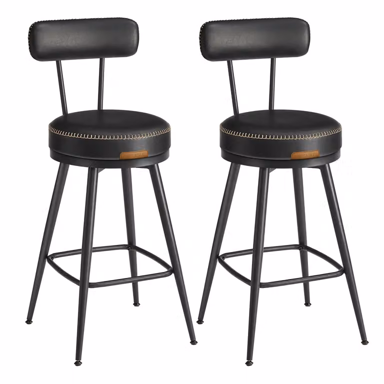 EKHO Collezione - Set da 2 Sgabelli da Cucina 65 cm, Nero Inchiostro / 54 x 54 x 91 cm