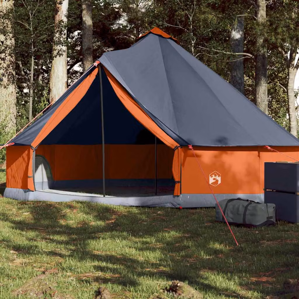 Tenda Familiare Impermeabile vidaXL per 6 Persone Grigia e Arancione