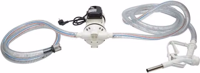 Kit Pompa di Trasferimento AdBlue Breckner Germany 230V/400W 40L/min IP55 con Tubo e Pistola, Bianco
