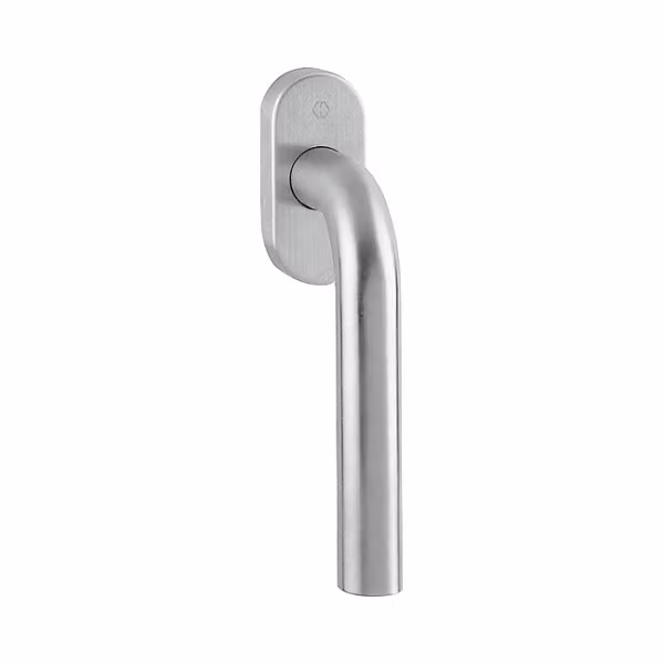 Maniglia per finestre Hoppe Bonn F69 in acciaio inossidabile opaco Secustik E050/US956, sezione quadrata da 7 - 32 - 42 mm