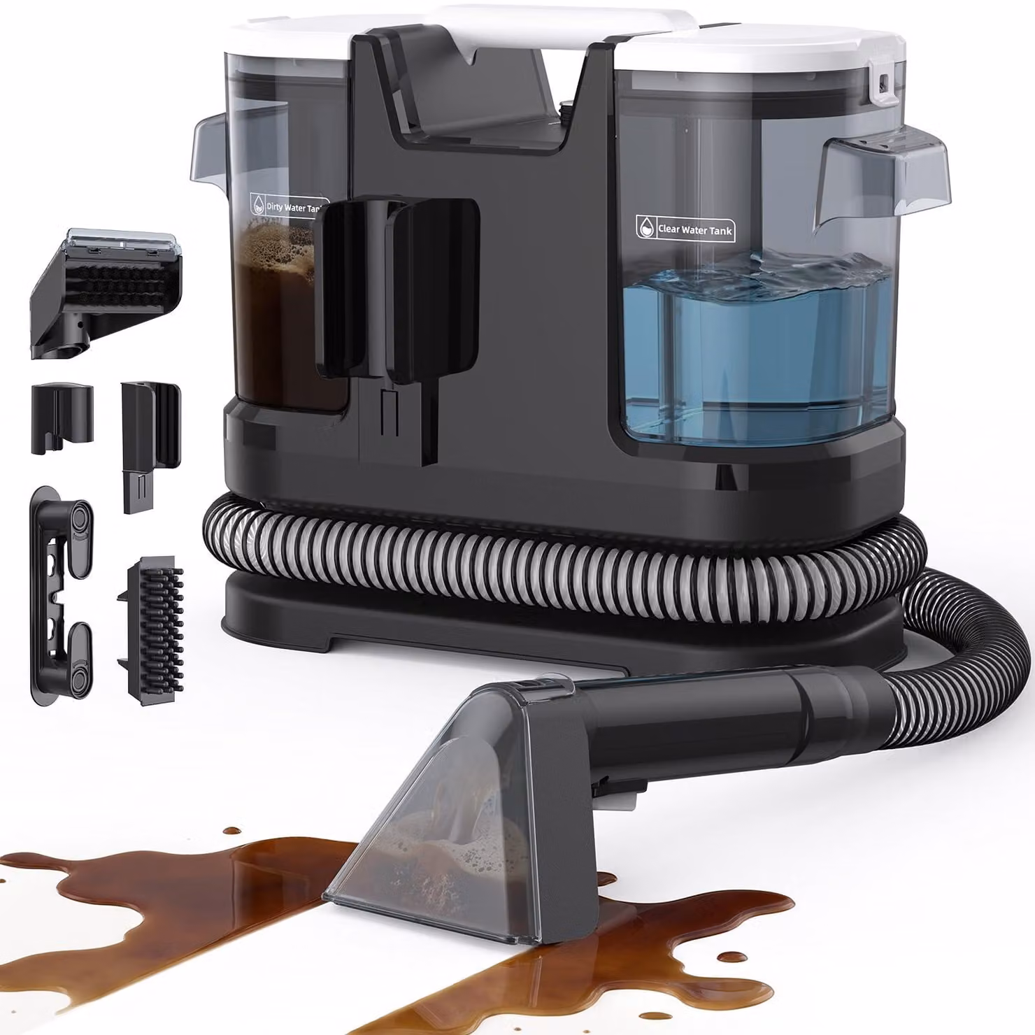 Detergente per tessuti Natzuiger - 600 Watt, potenza di aspirazione di 22.000 Pa, serbatoio dell'acqua dolce da 1,75 litri