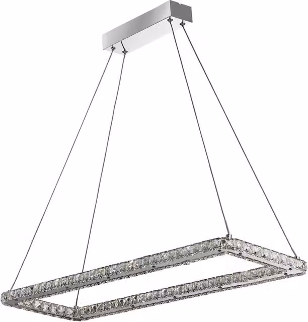 Lampadario Contemporaneo Trifoglio Acciaio Cromo Led 37W 3000K