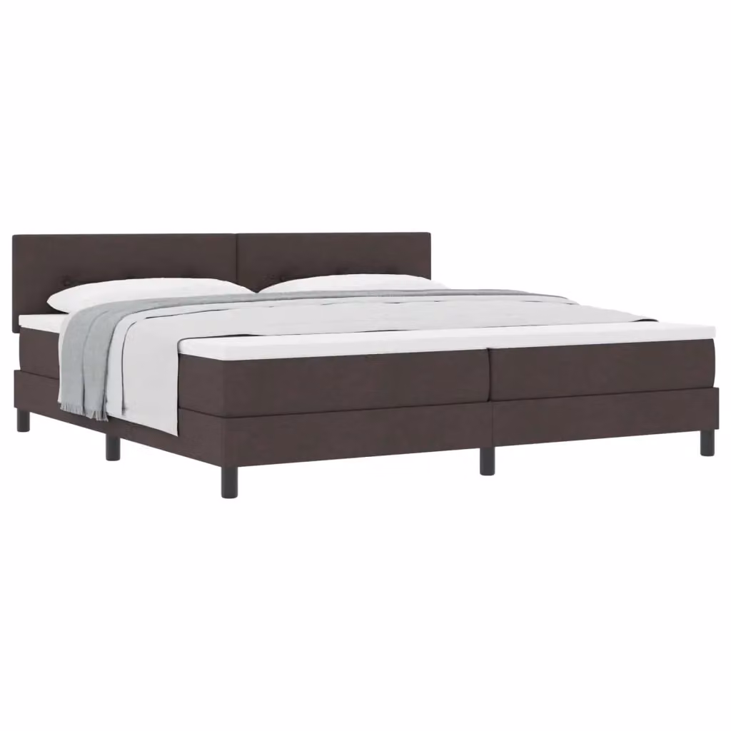 Letto matrimoniale ibrido vidaXL con testiera in tessuto marrone, L: 200 cm, P: 200 cm, H: 280 cm – 2