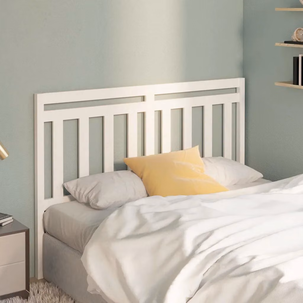 Testiera per letto vidaXL in legno massello di pino bianco, stile rustico, L: 166 cm, P: 4 cm, H: 100 cm