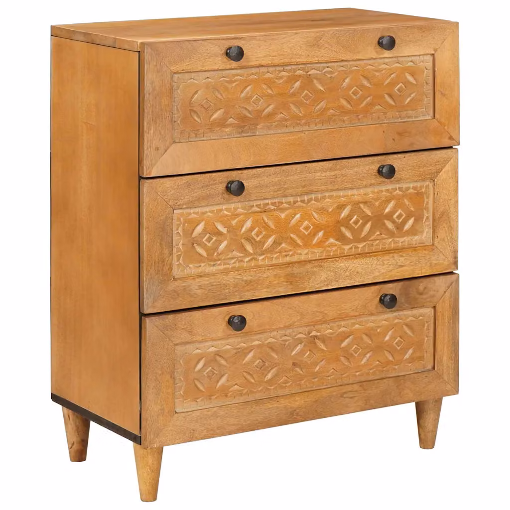 Credenza moderna vidaXL in legno di mango marrone chiaro L 60 cm x P 33,5 cm x H 75 cm