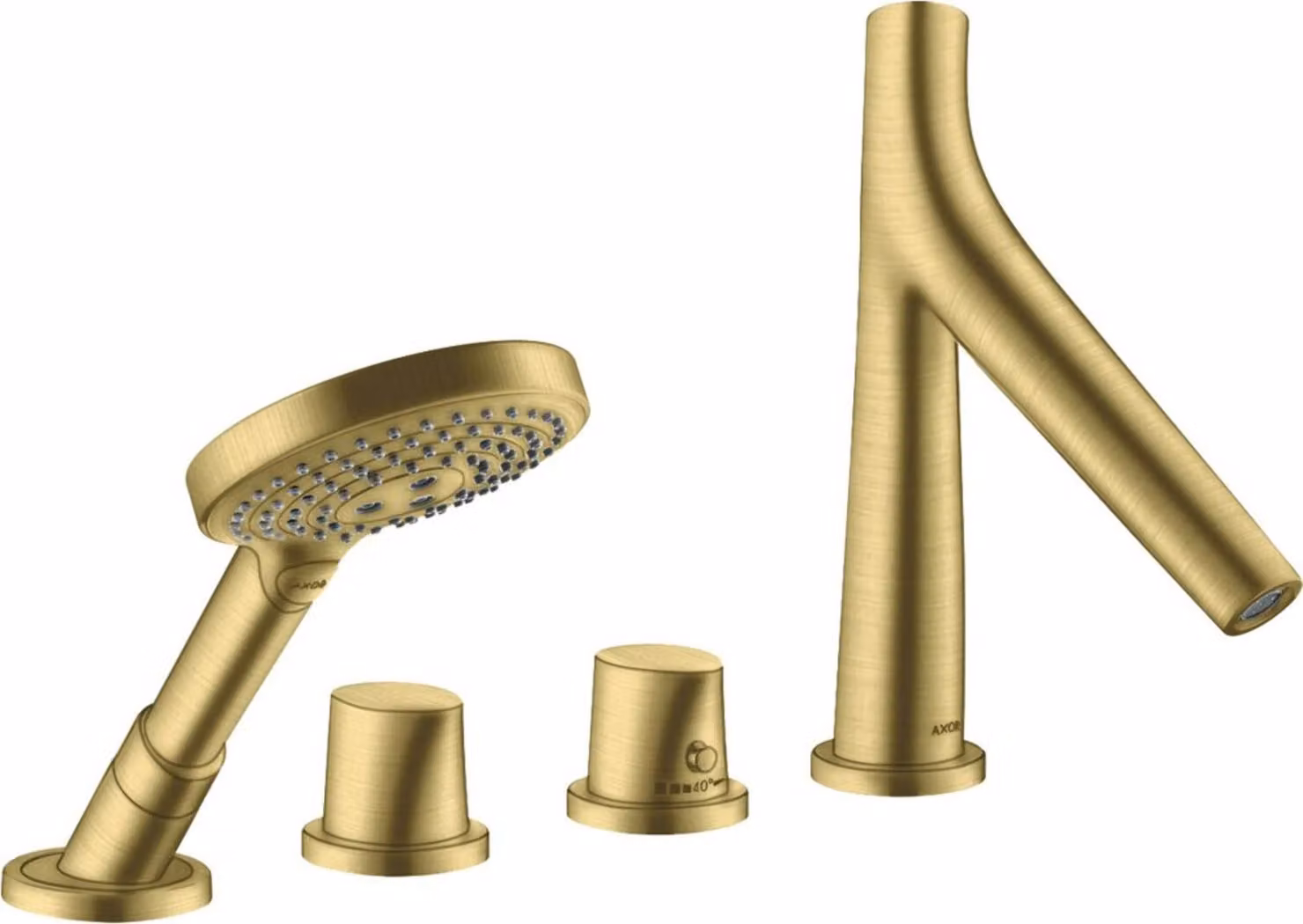 hansgrohe AXOR Starck Starck Organic 4 trous pour jante de carrelage avec thermostat, 2 consommateurs, 12426950, 12426950