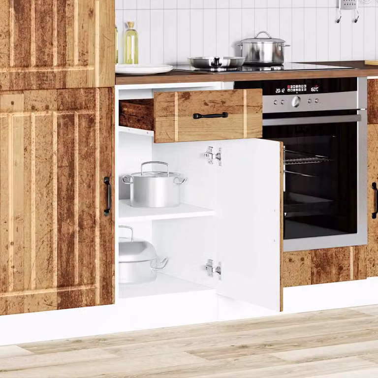Base da cucina vidaXL Lucca in legno marrone con ante a battente e ripiani interni L/P/H: 46 x 40 x 81,5 cm