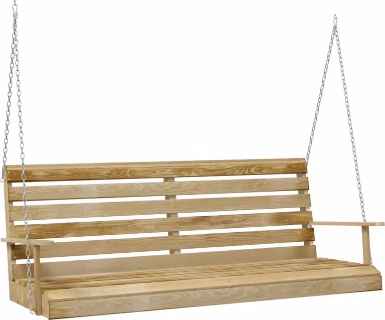 Panchina a Dondolo in Legno di Pino Impregnato 55x65x60 cm