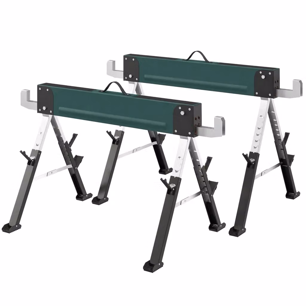 Tavolo pieghevole zephmum in metallo verde con altezza regolabile L: 116 cm, P: 64 cm, H: 81 cm – 2