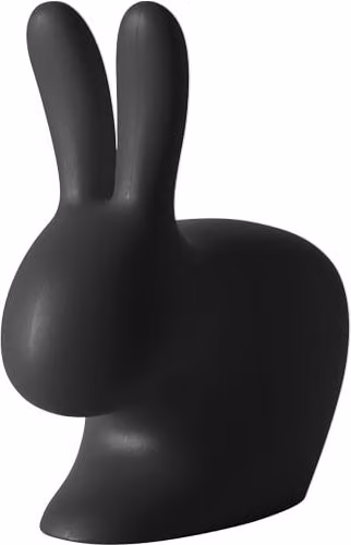 Fermaporta Qeeboo Rabbit XS in polietilene nero