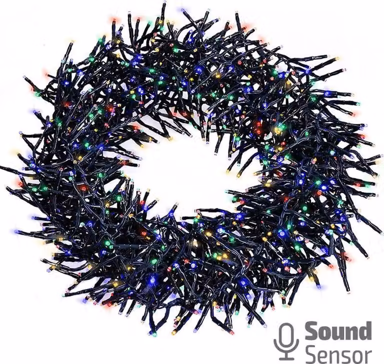 Catena natalizia a LED Solight con telecomando e sensore sonoro - 5m, 576 LED, 8 funzioni, timer, multicolore 1V11-M