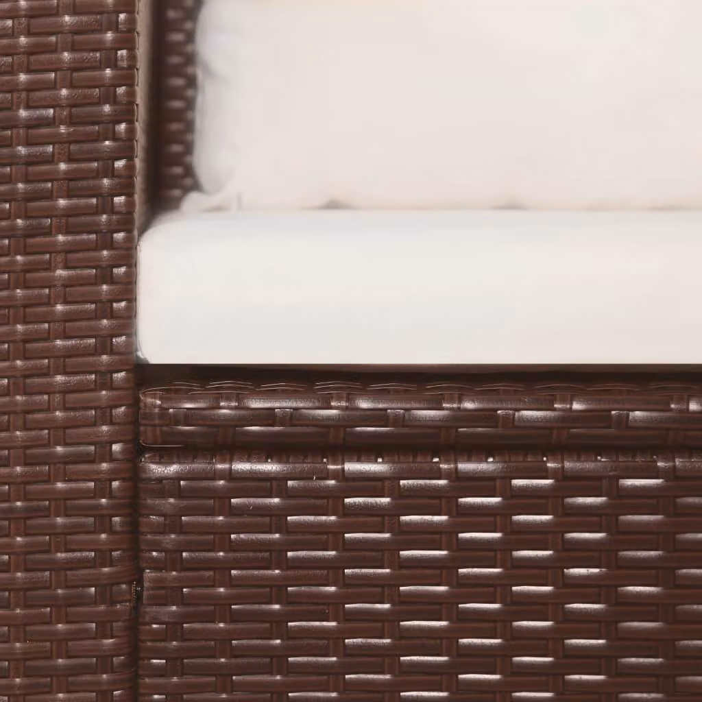 vidaXL set bistrot 3 pezzi con cuscini in rattan marrone