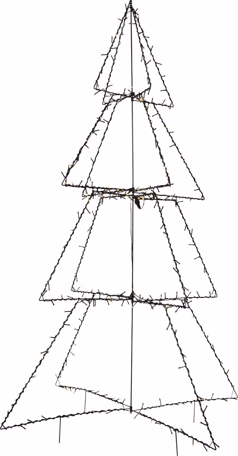 Albero di luci LED "Foldy" di Star Trading, 300 LED bianchi caldi