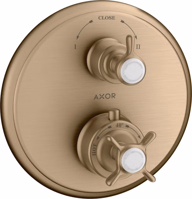 hansgrohe AXOR Thermostat Montreux encastré avec vanne d'arrêt ou vanne de commutation, 16820140, 16820140