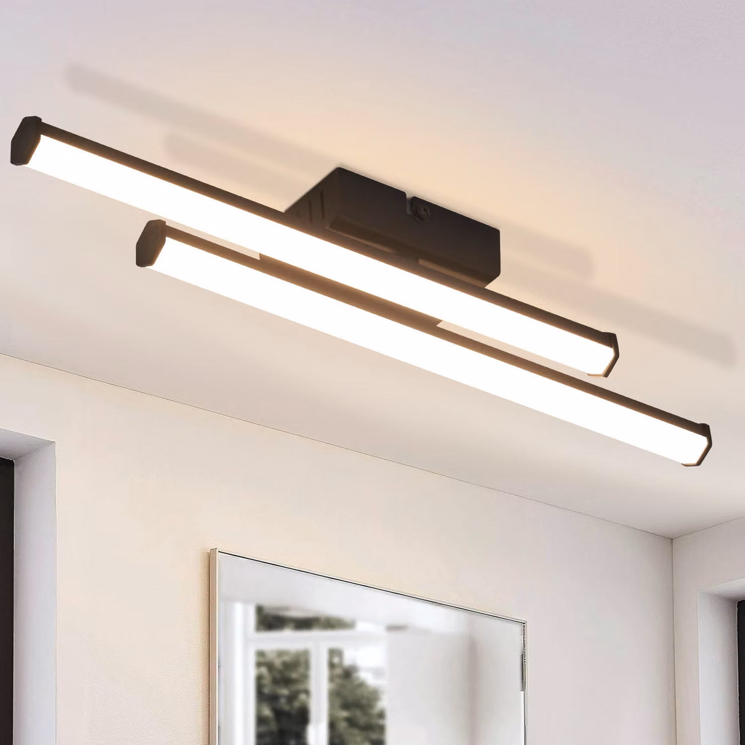 ZMH Plafoniere Luci moderne per il soggiorno Nero 12W Luci per la camera da letto 3000K Luci per la cucina Design d'interni Bianco caldo Corridoio della cucina LED