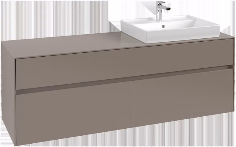 Villeroy & Boch Collaro Meuble sous-lavabo, montage mural, 4 tiroirs SoftClose, lavabo à droite, 1600x548x500mm, C02300AH, C02300AH