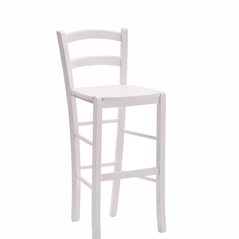 Set di 2 sgabelli shabby chic in legno di faggio bianco Mobili 2G