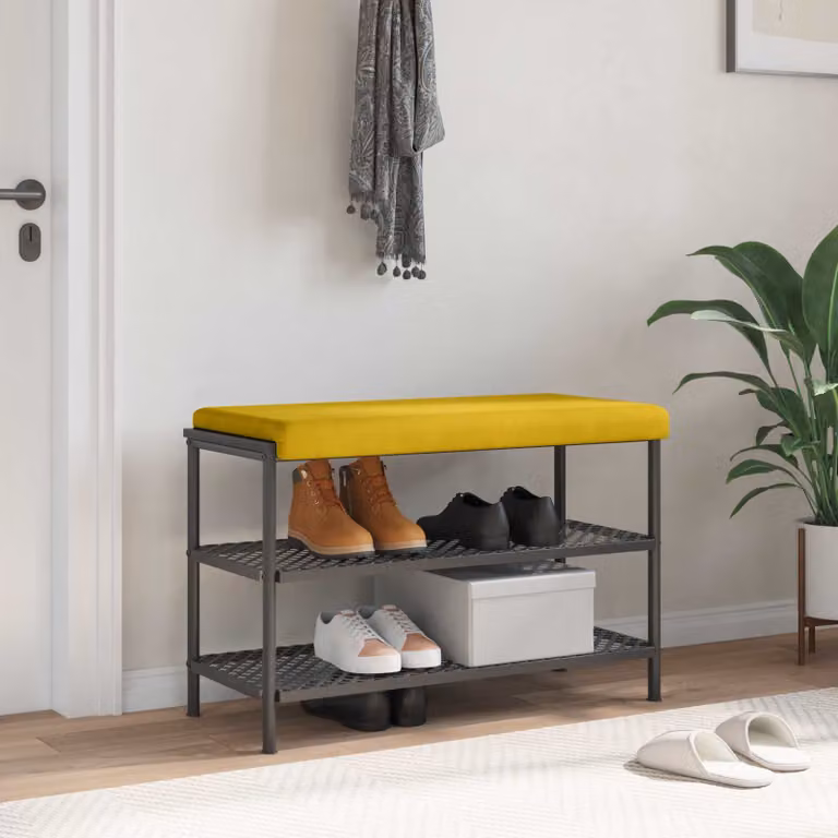 vidaXL Cuscino per panchina in velluto giallo con imbottitura in schiuma, Profondità: 35 cm