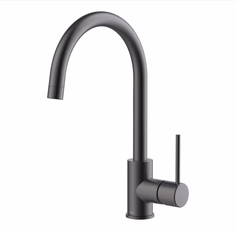Rubinetto da cucina, grafite, 36 cm, girevole a 360°, a risparmio idrico