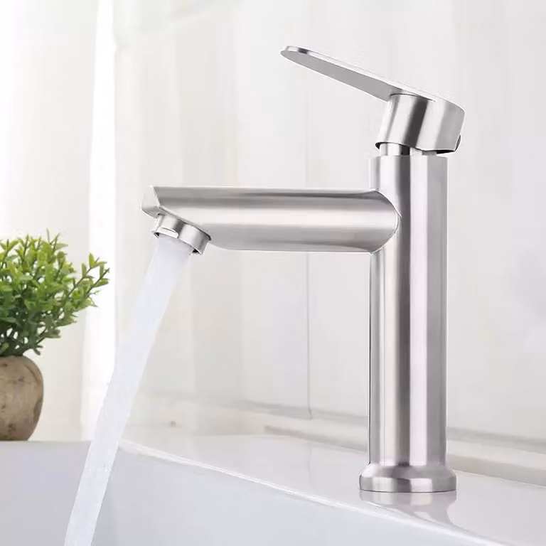 Rubinetti per lavabi e rubinetti da bagno in acciaio inossidabile, a risparmio idrico e antigoccia