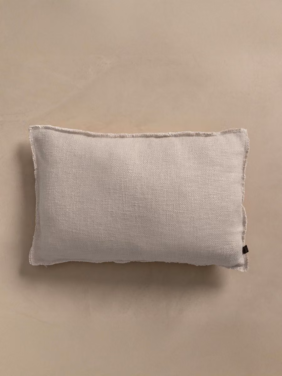 Cuscino rettangolare Lisse Kenay Home in lino e cotone beige, L/P/H: 40 x 40 x 1 cm – 2