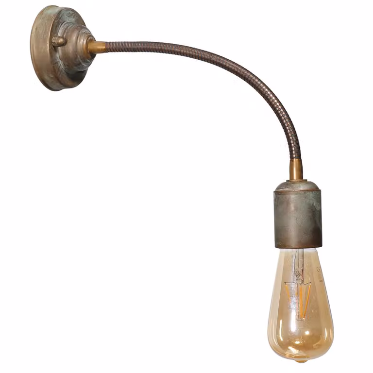 Moretti Luce Applique da parete Allen, dimmerabile, Bronzo / Ottone antico, Soggiorno / Sala da pranzo, Ottone, Vintage, Applique
