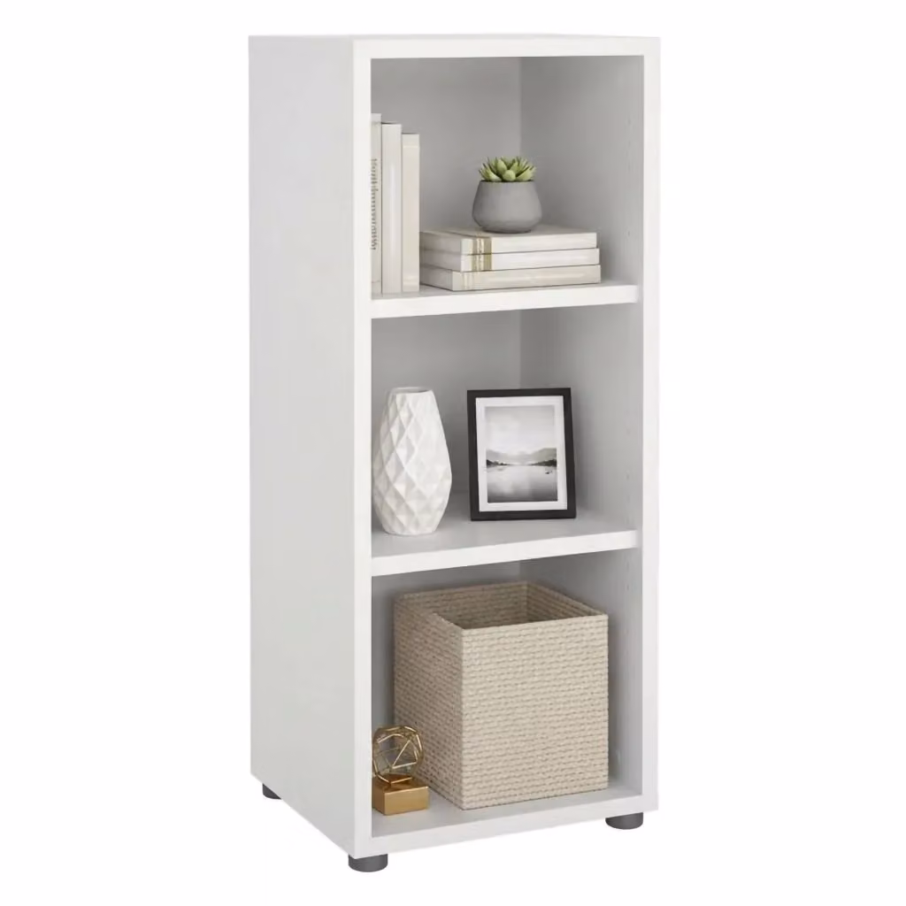 Libreria Minsk DMORA, Scaffale Moderno Bianco Opaco, L 47 cm x P 40,1 cm x H 113,4 cm – 2