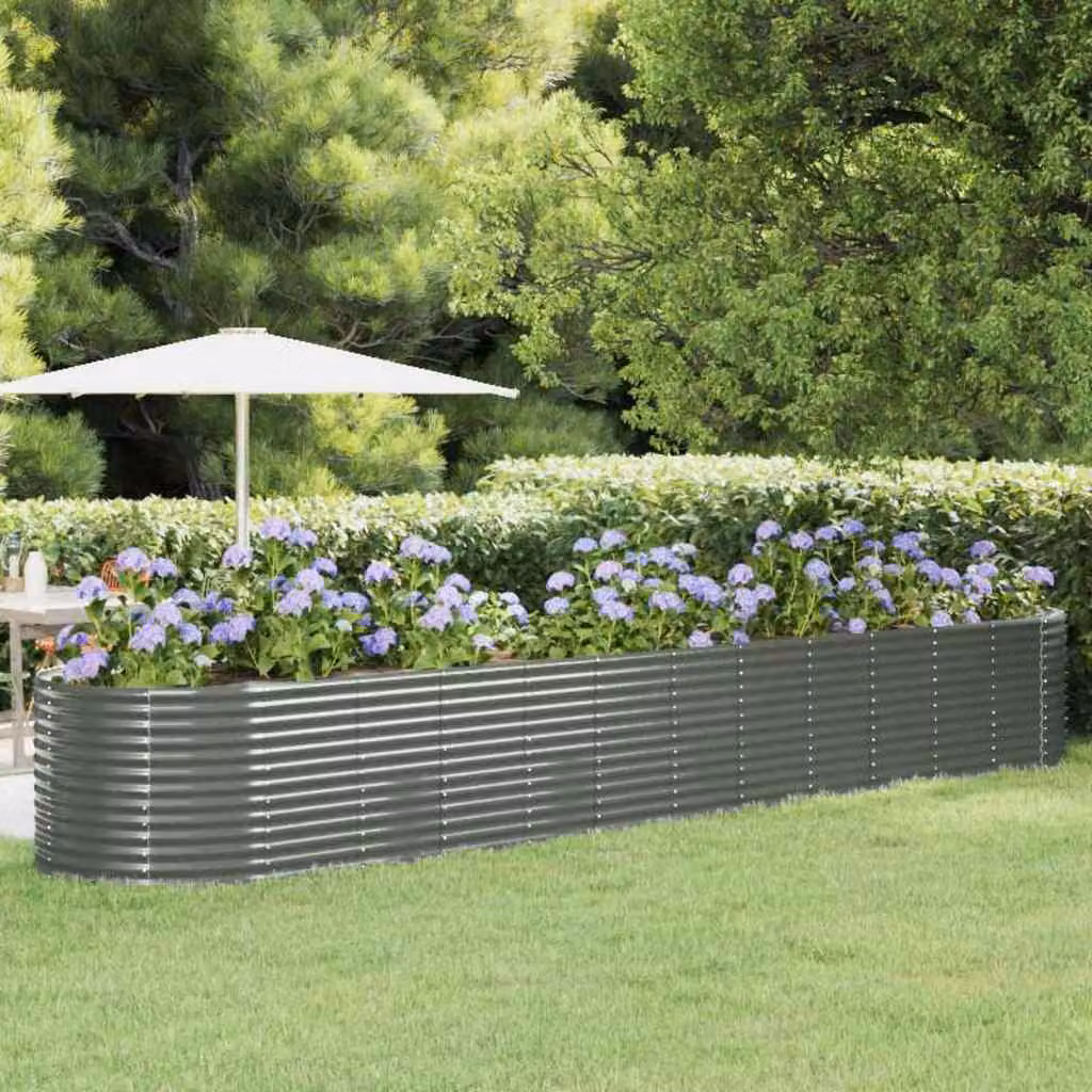 Letto rialzato da giardino vidaXL in acciaio corten grigio L: 507 cm, P: 100 cm, H: 68 cm