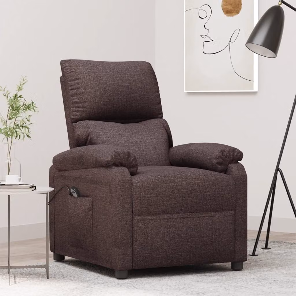 Maison Exclusive - Poltrona relax elettrica marrone scuro in tessuto