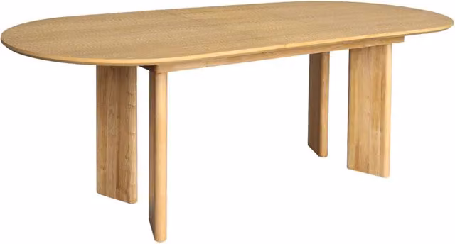 Tavolo da pranzo ovale allungabile in legno di hevea e